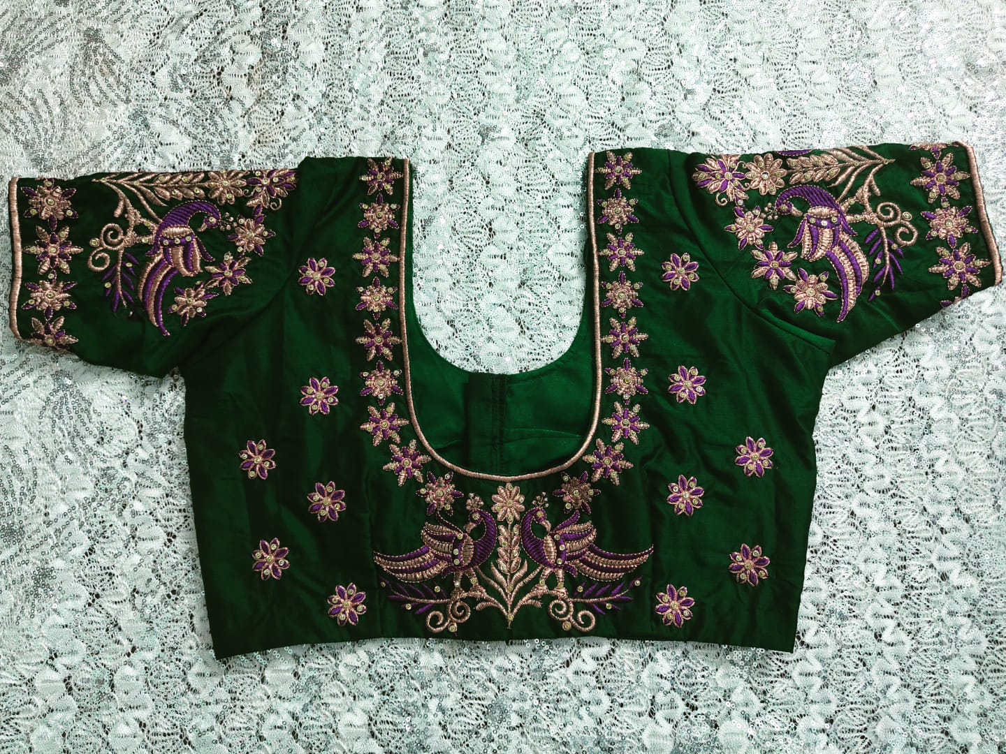 Green Embroidered Blouse